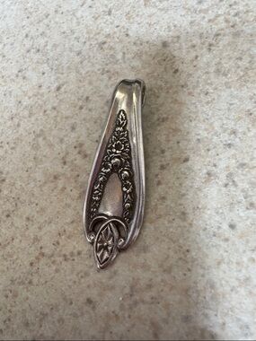 Vintage Ornate Silver Spoon Handle Pendant